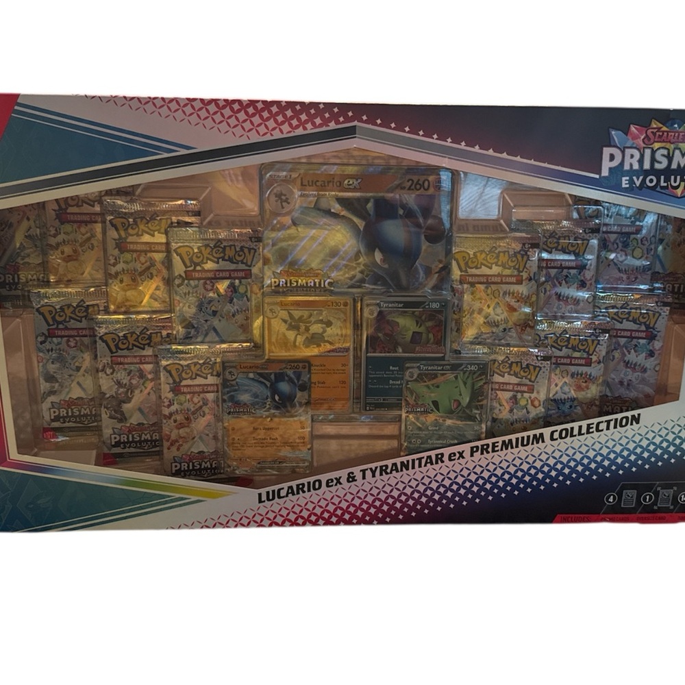 Pokemon Lucario EX & Tyranitar EX Premium Collection - Blue, Yellow, Black